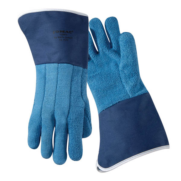 628FR Wells Lamont® Jomac® Extra Heavy Weight Blue Terry Cloth Gloves with Duck Gauntlet Cuffs